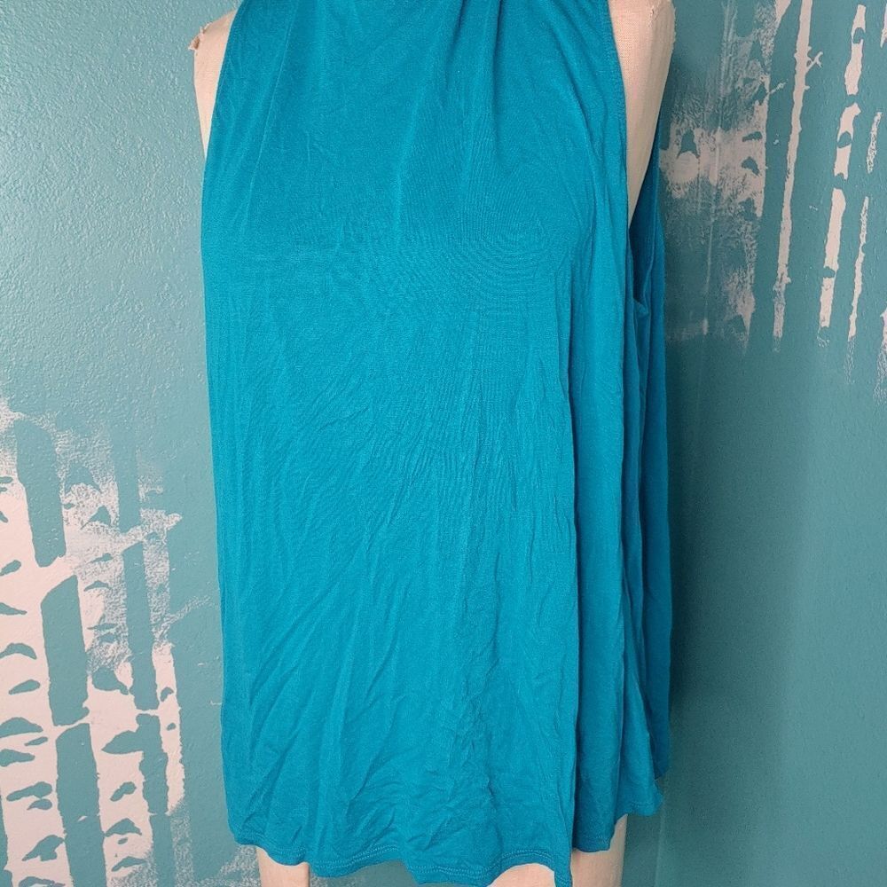 Teal Rayon Mockneck Tank Size XL